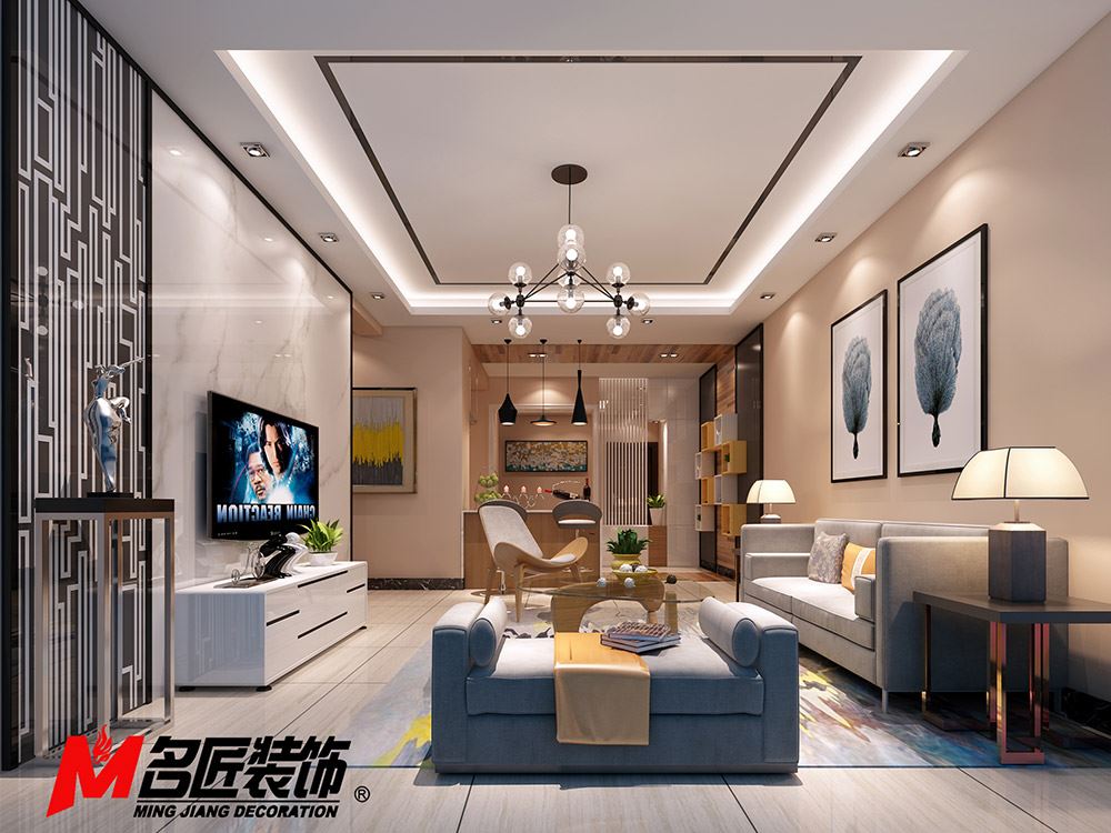 河源市得嘉花園現(xiàn)代簡約風格三居室裝修案例